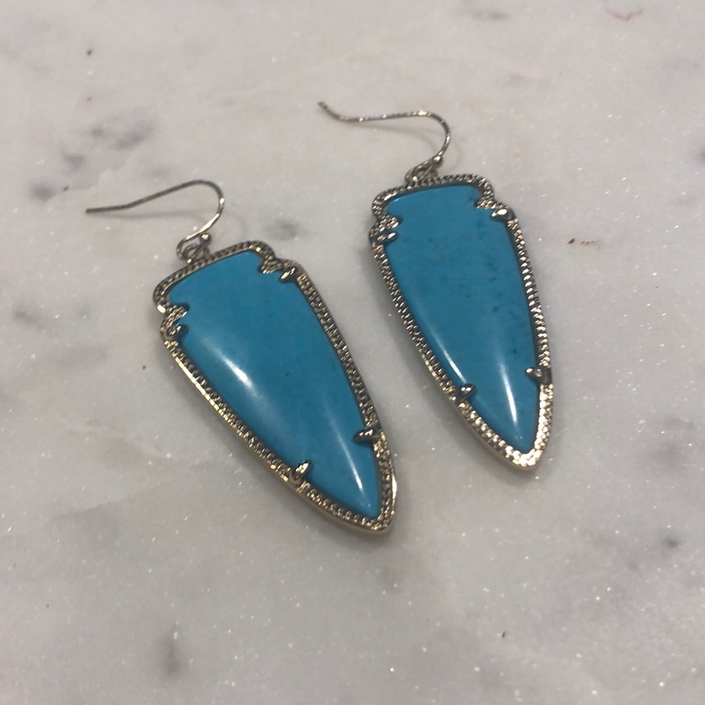 Turquoise Kendra Scott earrings.